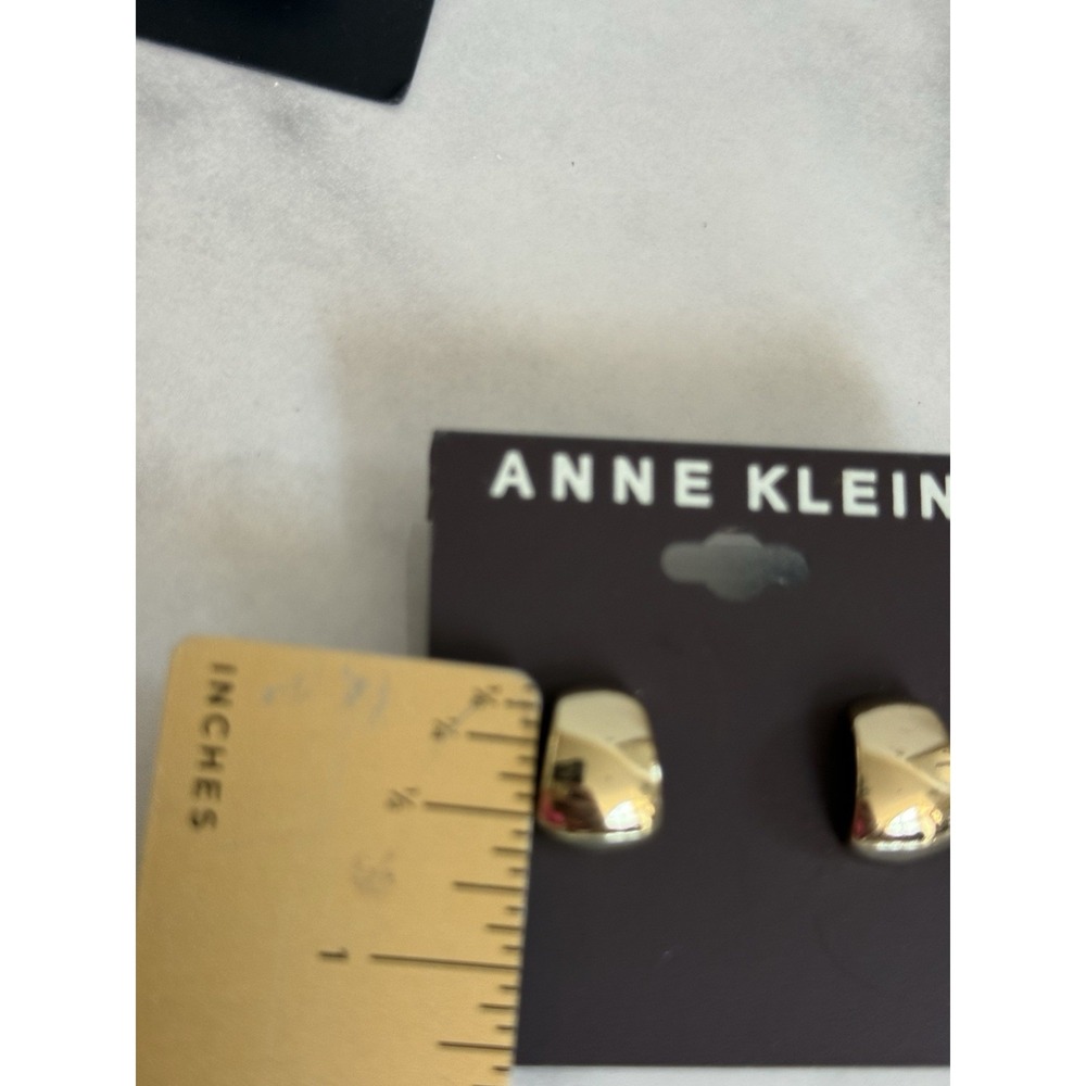 NWT 2 Pair Lot‎ Ann Taylor Drop Anne Klein Stud Semi Hoop Studs Pierced Earrings - Picture 3 of 4